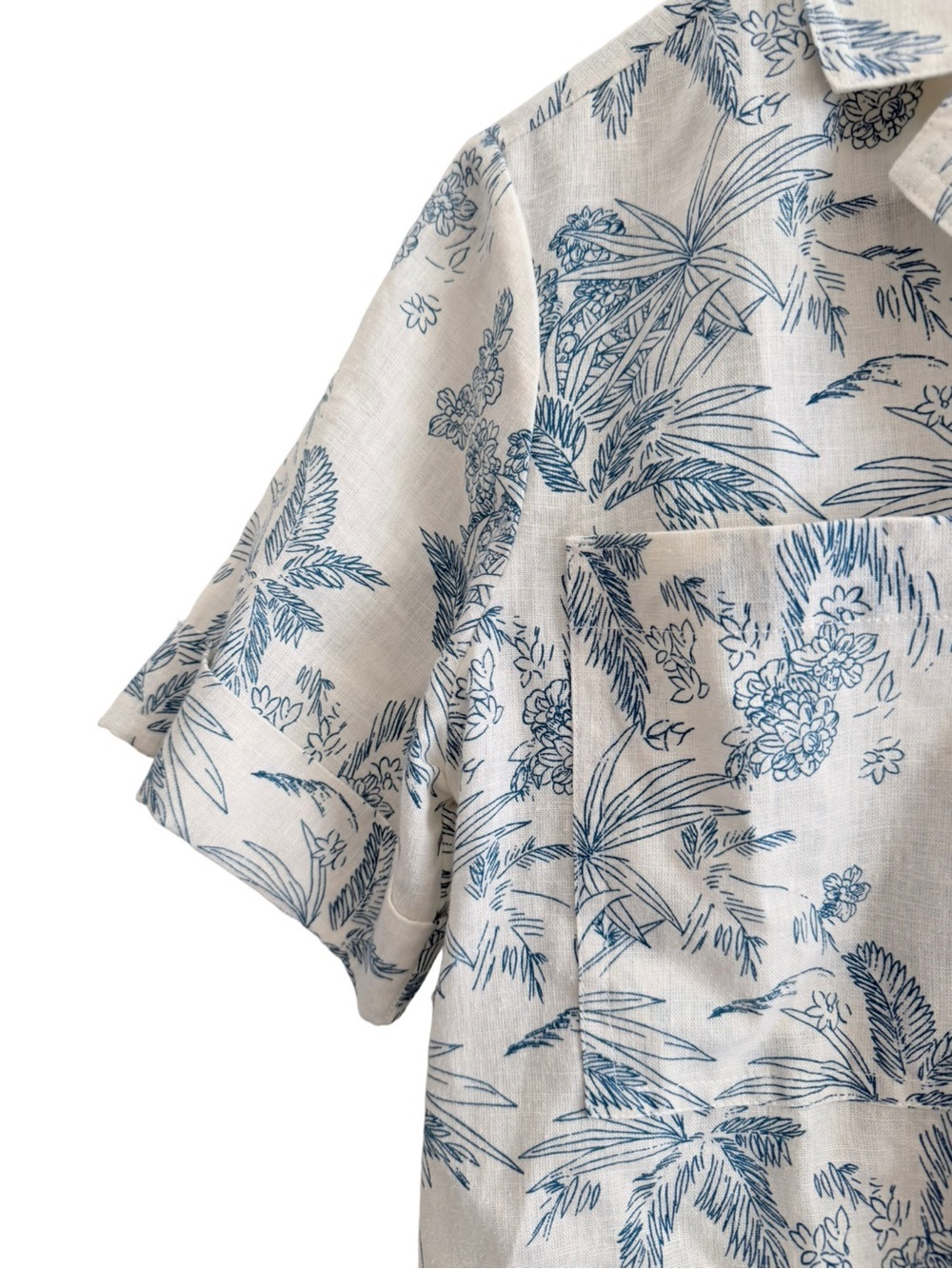 NWOT Carve Designs Luca Linen Shirt Birch Scenic Tropical Print Camp Shirt XS - Picture 4 of 7